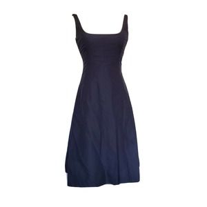 J. Crew Sophia midnight navy Blue 100% Silk Sleeveless Midi Dress Women's Size 4